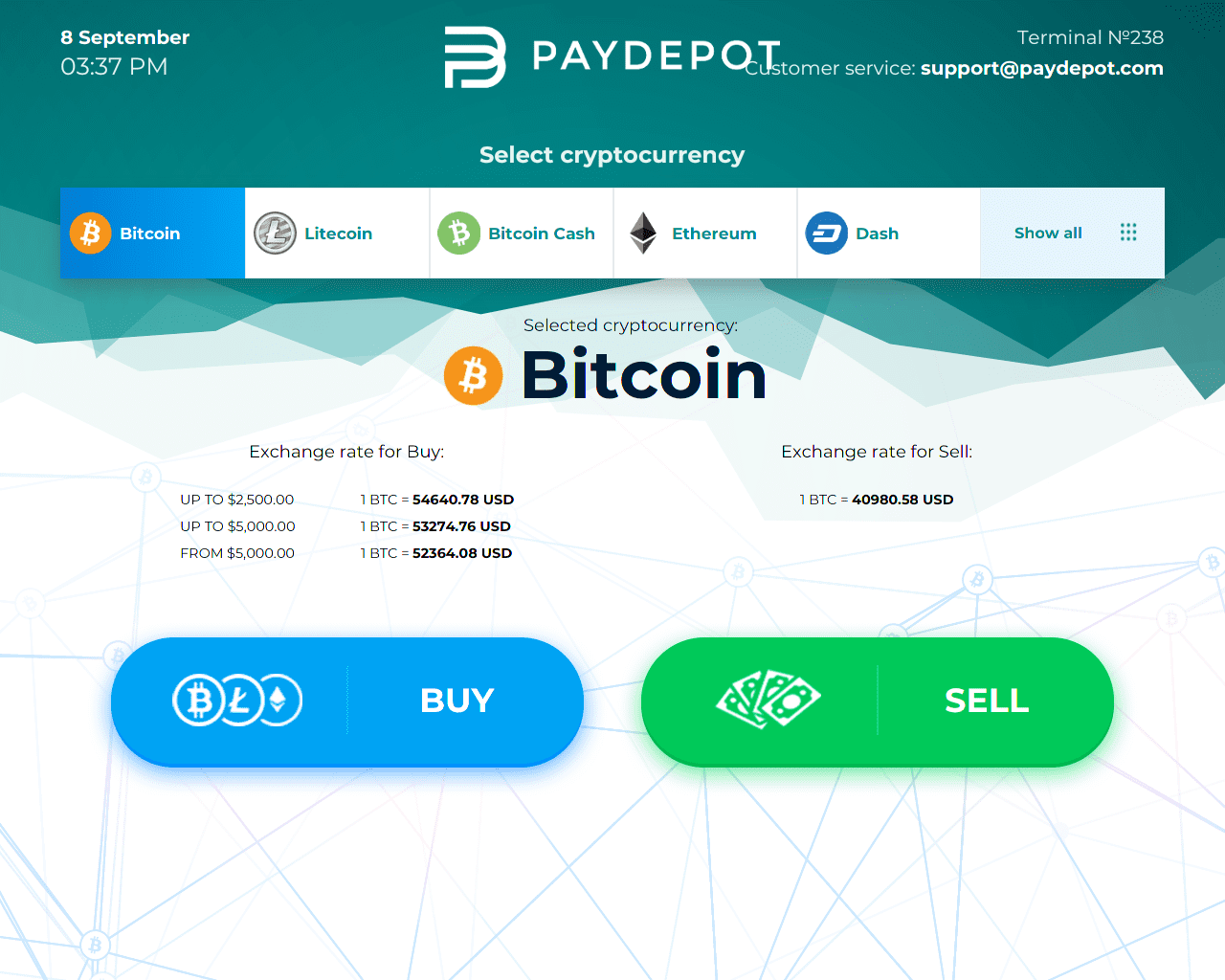 sell bitcoin for cash instantly